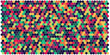 Altıgen kılavuz arka plan doku deseninin renkli. Petek vektör arka plan. İzometrik geometri. En boy oranı 2:1