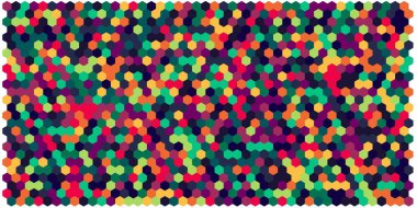 Altıgen kılavuz arka plan doku deseninin renkli. Petek vektör arka plan. İzometrik geometri. En boy oranı 2:1