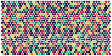 Altıgen kılavuz arka plan doku deseninin renkli. Petek vektör arka plan. İzometrik geometri. En boy oranı 2:1