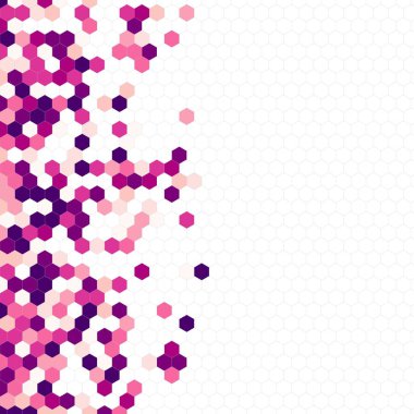 Grenli desen altıgenler renkli oluşur. Petek vektör arka plan. İzometrik geometri soyutlama. En boy oranı 1:1