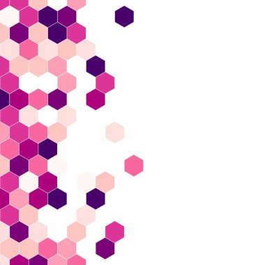 Grenli desen altıgenler renkli oluşur. Petek vektör arka plan. İzometrik geometri soyutlama. En boy oranı 1:1