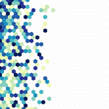 Grenli desen altıgenler renkli oluşur. Petek vektör arka plan. İzometrik geometri soyutlama. En boy oranı 1:1