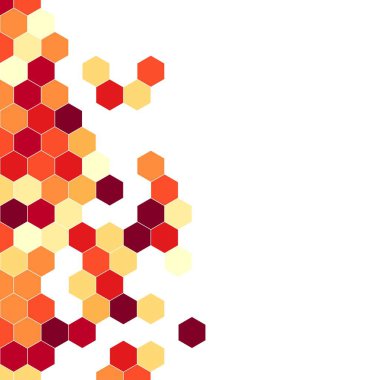 Grenli desen altıgenler renkli oluşur. Petek vektör arka plan. İzometrik geometri soyutlama. En boy oranı 1:1