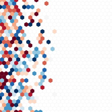 Grenli desen altıgenler renkli oluşur. Petek vektör arka plan. İzometrik geometri soyutlama. En boy oranı 1:1