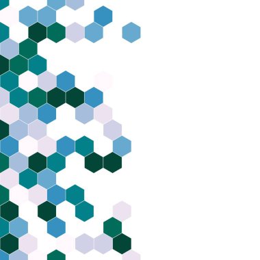 Grenli desen altıgenler renkli oluşur. Petek vektör arka plan. İzometrik geometri soyutlama. En boy oranı 1:1