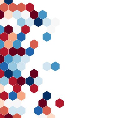 Grenli desen altıgenler renkli oluşur. Petek vektör arka plan. İzometrik geometri soyutlama. En boy oranı 1:1