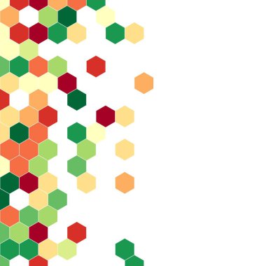 Grenli desen altıgenler renkli oluşur. Petek vektör arka plan. İzometrik geometri soyutlama. En boy oranı 1:1