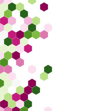 Grenli desen altıgenler renkli oluşur. Petek vektör arka plan. İzometrik geometri soyutlama. En boy oranı 1:1