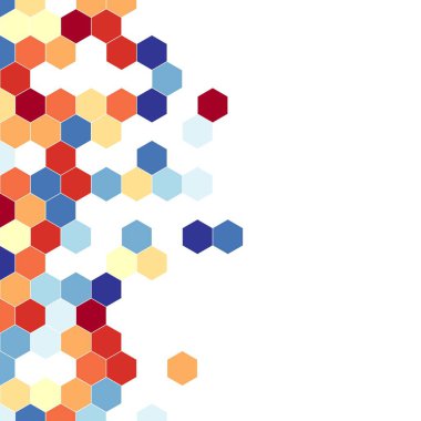 Grenli desen altıgenler renkli oluşur. Petek vektör arka plan. İzometrik geometri soyutlama. En boy oranı 1:1