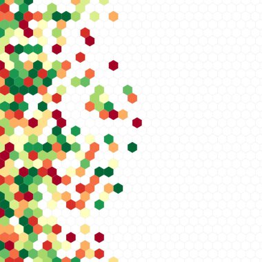 Grenli desen altıgenler renkli oluşur. Petek vektör arka plan. İzometrik geometri soyutlama. En boy oranı 1:1