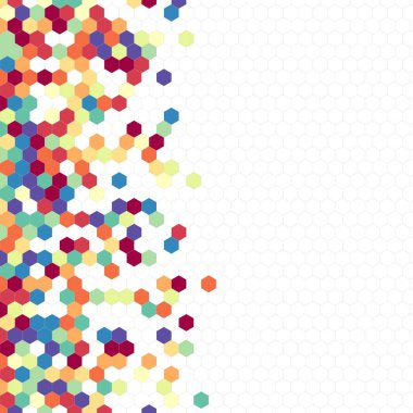 Grenli desen altıgenler renkli oluşur. Petek vektör arka plan. İzometrik geometri soyutlama. En boy oranı 1:1