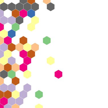 Grenli desen altıgenler renkli oluşur. Petek vektör arka plan. İzometrik geometri soyutlama. En boy oranı 1:1