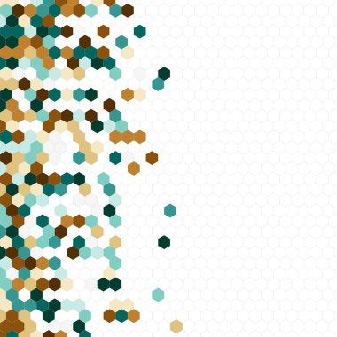 Grenli desen altıgenler renkli oluşur. Petek vektör arka plan. İzometrik geometri soyutlama. En boy oranı 1:1