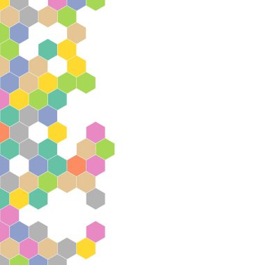 Grenli desen altıgenler renkli oluşur. Petek vektör arka plan. İzometrik geometri soyutlama. En boy oranı 1:1