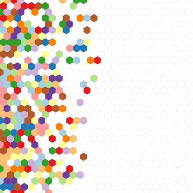 Grenli desen altıgenler renkli oluşur. Petek vektör arka plan. İzometrik geometri soyutlama. En boy oranı 1:1