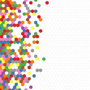 Grenli desen altıgenler renkli oluşur. Petek vektör arka plan. İzometrik geometri soyutlama. En boy oranı 1:1