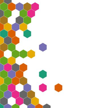 Grenli desen altıgenler renkli oluşur. Petek vektör arka plan. İzometrik geometri soyutlama. En boy oranı 1:1