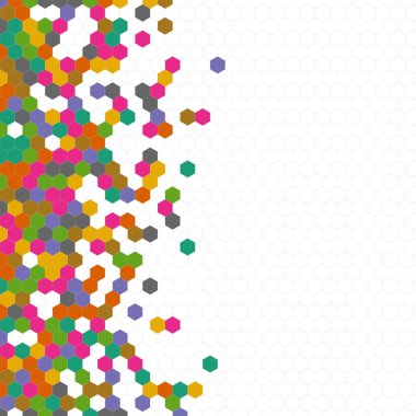 Grenli desen altıgenler renkli oluşur. Petek vektör arka plan. İzometrik geometri soyutlama. En boy oranı 1:1