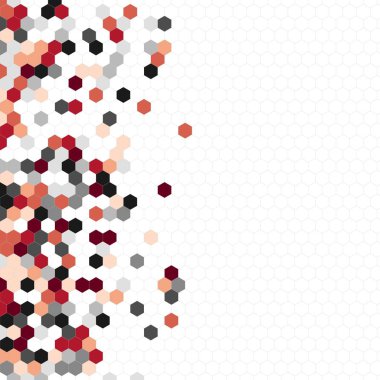 Grenli desen altıgenler renkli oluşur. Petek vektör arka plan. İzometrik geometri soyutlama. En boy oranı 1:1