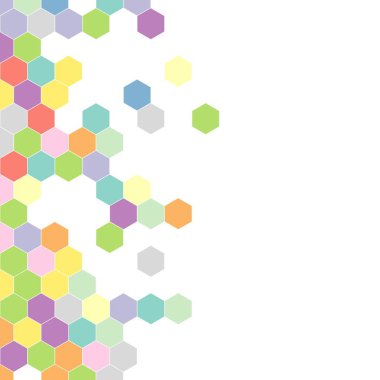 Grenli desen altıgenler renkli oluşur. Petek vektör arka plan. İzometrik geometri soyutlama. En boy oranı 1:1