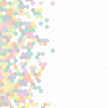 Grenli desen altıgenler renkli oluşur. Petek vektör arka plan. İzometrik geometri soyutlama. En boy oranı 1:1