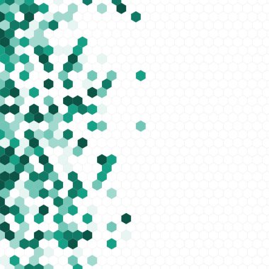 Grenli desen altıgenler renkli oluşur. Petek vektör arka plan. İzometrik geometri soyutlama. En boy oranı 1:1