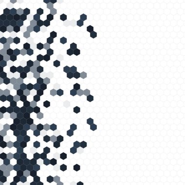 Grenli desen altıgenler renkli oluşur. Petek vektör arka plan. İzometrik geometri soyutlama. En boy oranı 1:1