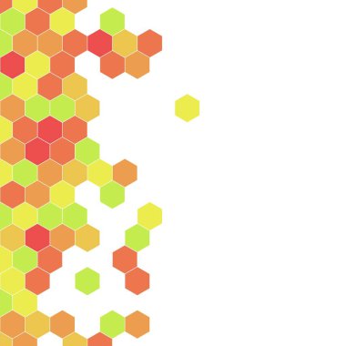 Grenli desen altıgenler renkli oluşur. Petek vektör arka plan. İzometrik geometri soyutlama. En boy oranı 1:1