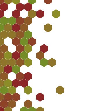 Grenli desen altıgenler renkli oluşur. Petek vektör arka plan. İzometrik geometri soyutlama. En boy oranı 1:1