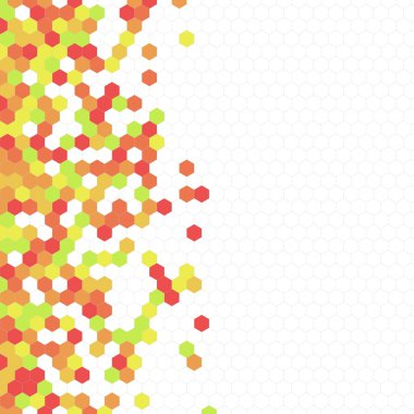 Grenli desen altıgenler renkli oluşur. Petek vektör arka plan. İzometrik geometri soyutlama. En boy oranı 1:1