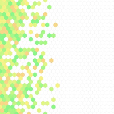 Grenli desen altıgenler renkli oluşur. Petek vektör arka plan. İzometrik geometri soyutlama. En boy oranı 1:1