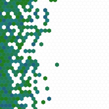 Grenli desen altıgenler renkli oluşur. Petek vektör arka plan. İzometrik geometri soyutlama. En boy oranı 1:1