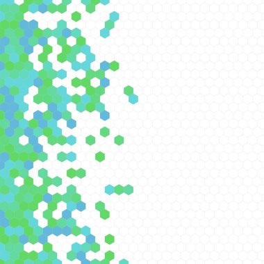 Grenli desen altıgenler renkli oluşur. Petek vektör arka plan. İzometrik geometri soyutlama. En boy oranı 1:1