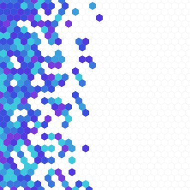 Grenli desen altıgenler renkli oluşur. Petek vektör arka plan. İzometrik geometri soyutlama. En boy oranı 1:1