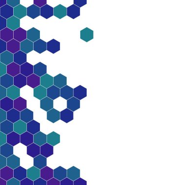 Grenli desen altıgenler renkli oluşur. Petek vektör arka plan. İzometrik geometri soyutlama. En boy oranı 1:1