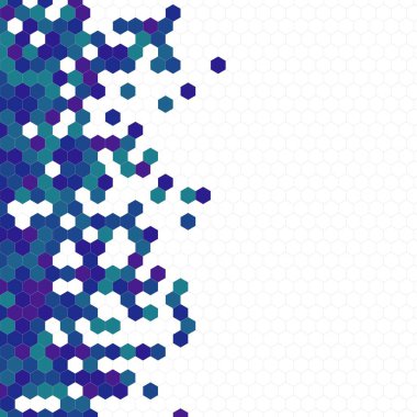 Grenli desen altıgenler renkli oluşur. Petek vektör arka plan. İzometrik geometri soyutlama. En boy oranı 1:1