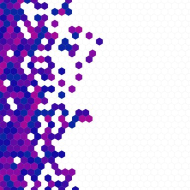 Grenli desen altıgenler renkli oluşur. Petek vektör arka plan. İzometrik geometri soyutlama. En boy oranı 1:1