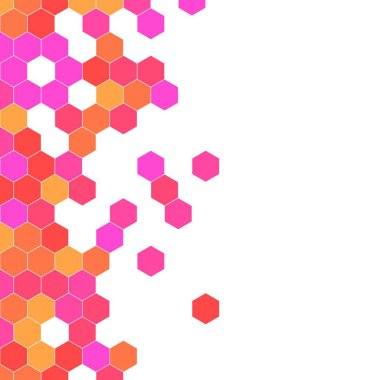 Grenli desen altıgenler renkli oluşur. Petek vektör arka plan. İzometrik geometri soyutlama. En boy oranı 1:1