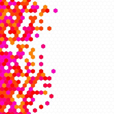 Grenli desen altıgenler renkli oluşur. Petek vektör arka plan. İzometrik geometri soyutlama. En boy oranı 1:1