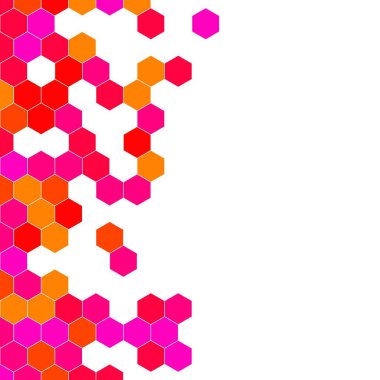 Grenli desen altıgenler renkli oluşur. Petek vektör arka plan. İzometrik geometri soyutlama. En boy oranı 1:1