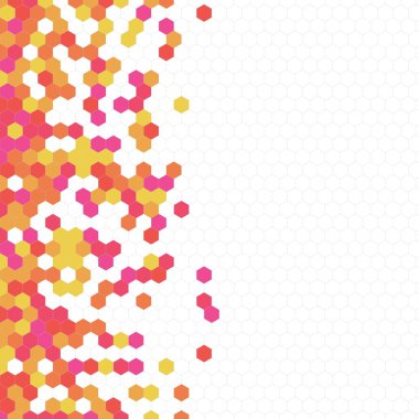 Grenli desen altıgenler renkli oluşur. Petek vektör arka plan. İzometrik geometri soyutlama. En boy oranı 1:1