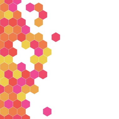 Grenli desen altıgenler renkli oluşur. Petek vektör arka plan. İzometrik geometri soyutlama. En boy oranı 1:1