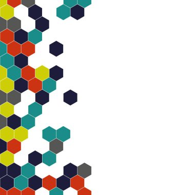 Grenli desen altıgenler renkli oluşur. Petek vektör arka plan. İzometrik geometri soyutlama. En boy oranı 1:1