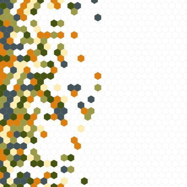 Grenli desen altıgenler renkli oluşur. Petek vektör arka plan. İzometrik geometri soyutlama. En boy oranı 1:1