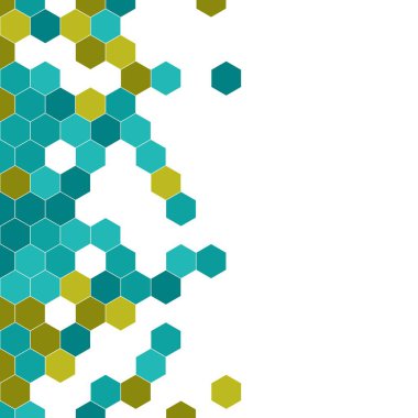 Grenli desen altıgenler renkli oluşur. Petek vektör arka plan. İzometrik geometri soyutlama. En boy oranı 1:1