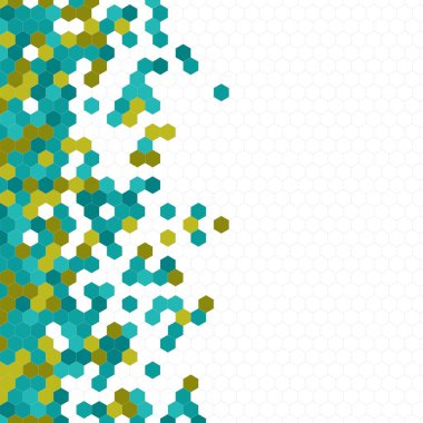 Grenli desen altıgenler renkli oluşur. Petek vektör arka plan. İzometrik geometri soyutlama. En boy oranı 1:1
