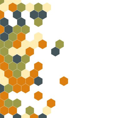 Grenli desen altıgenler renkli oluşur. Petek vektör arka plan. İzometrik geometri soyutlama. En boy oranı 1:1