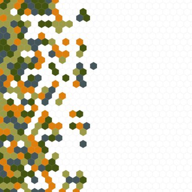 Grenli desen altıgenler renkli oluşur. Petek vektör arka plan. İzometrik geometri soyutlama. En boy oranı 1:1