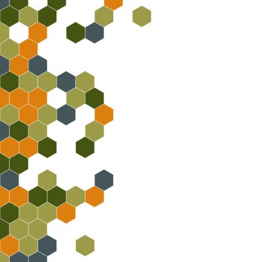 Grenli desen altıgenler renkli oluşur. Petek vektör arka plan. İzometrik geometri soyutlama. En boy oranı 1:1