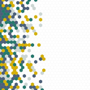 Grenli desen altıgenler renkli oluşur. Petek vektör arka plan. İzometrik geometri soyutlama. En boy oranı 1:1